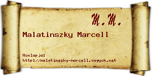 Malatinszky Marcell névjegykártya