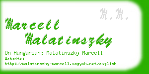 marcell malatinszky business card